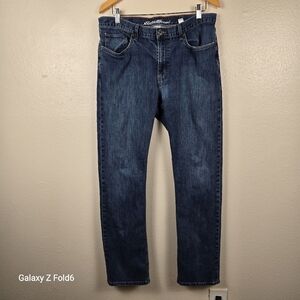 Eddie Bauer‎ Men’s Straight Fit Dark Wash Jeans 36x34 Stretch 5 Pocket